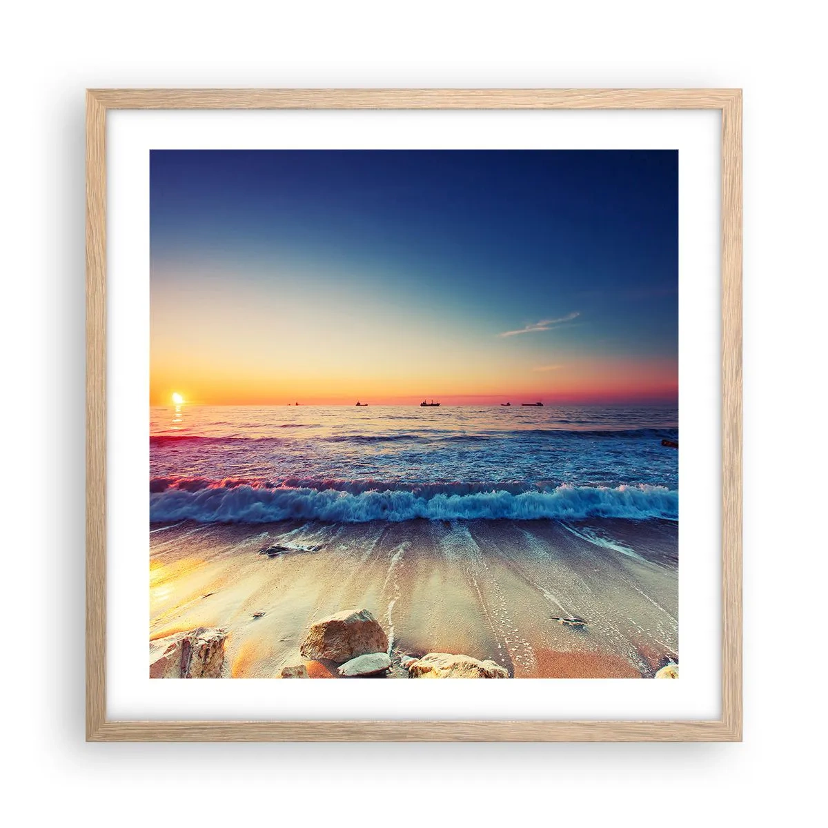 Póster en marco roble claro - ¿Y qué hay tras el horizonte? - 50x50 cm