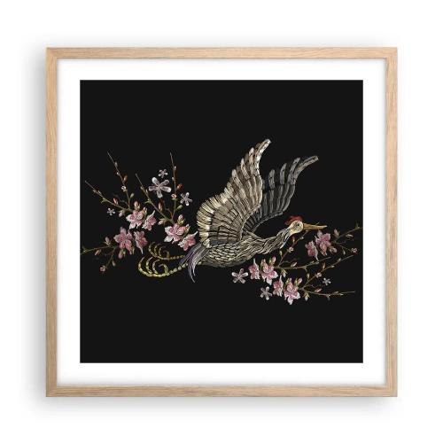 Póster en marco roble claro - Ave florida - 50x50 cm