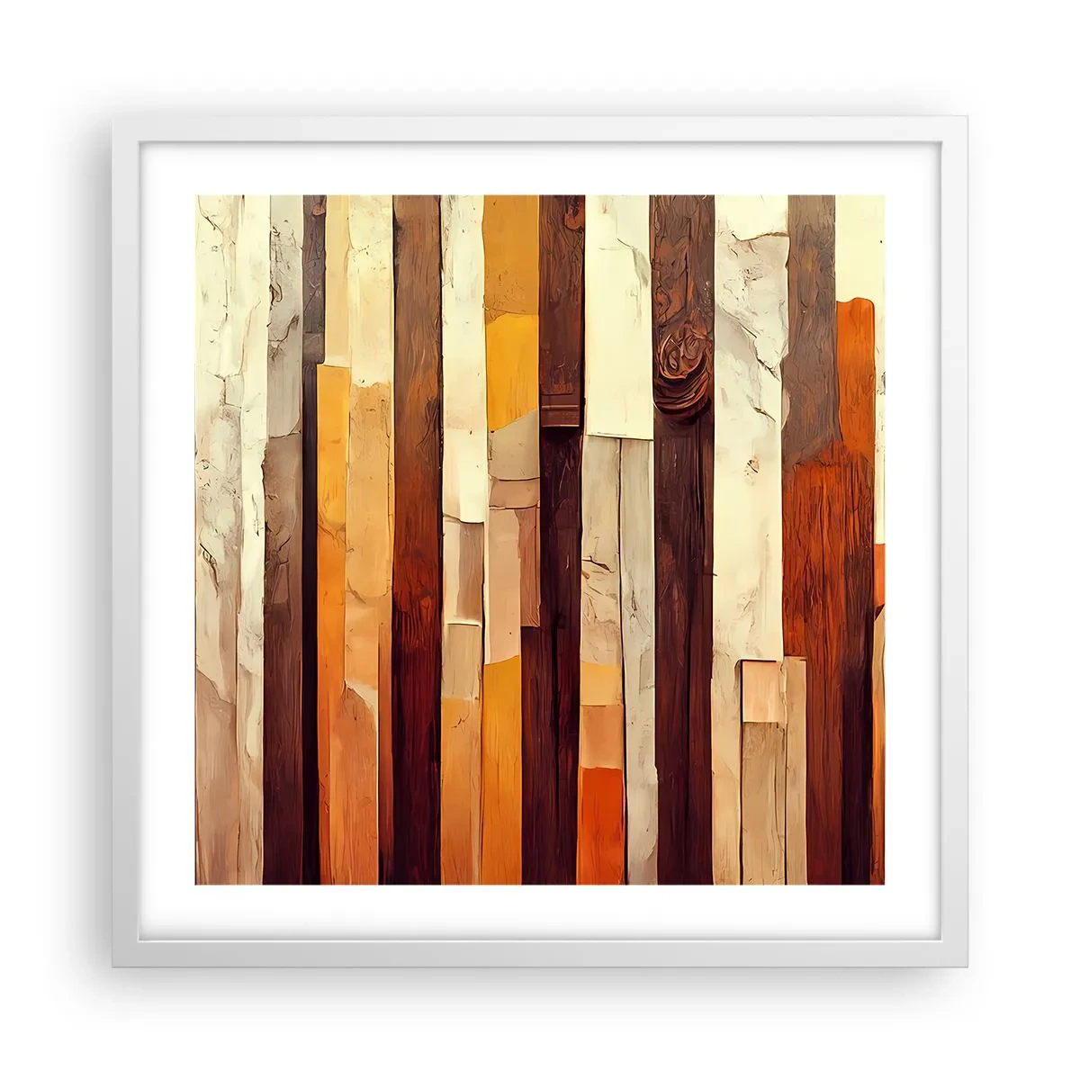 Póster en marco blanco - Himno de los árboles del bosque - 50x50 cm
