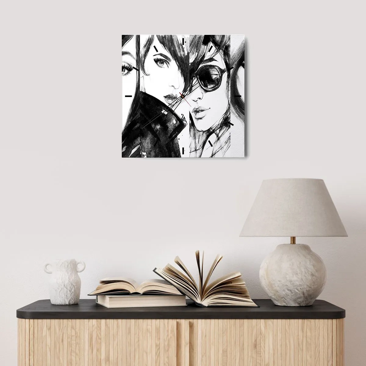Reloj de pared - Reloj de vidrio - La belleza multiplicada - 40x40 cm