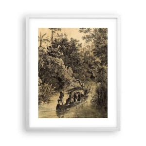 Póster en marco blanco - Expedición a la fuente - 40x50 cm