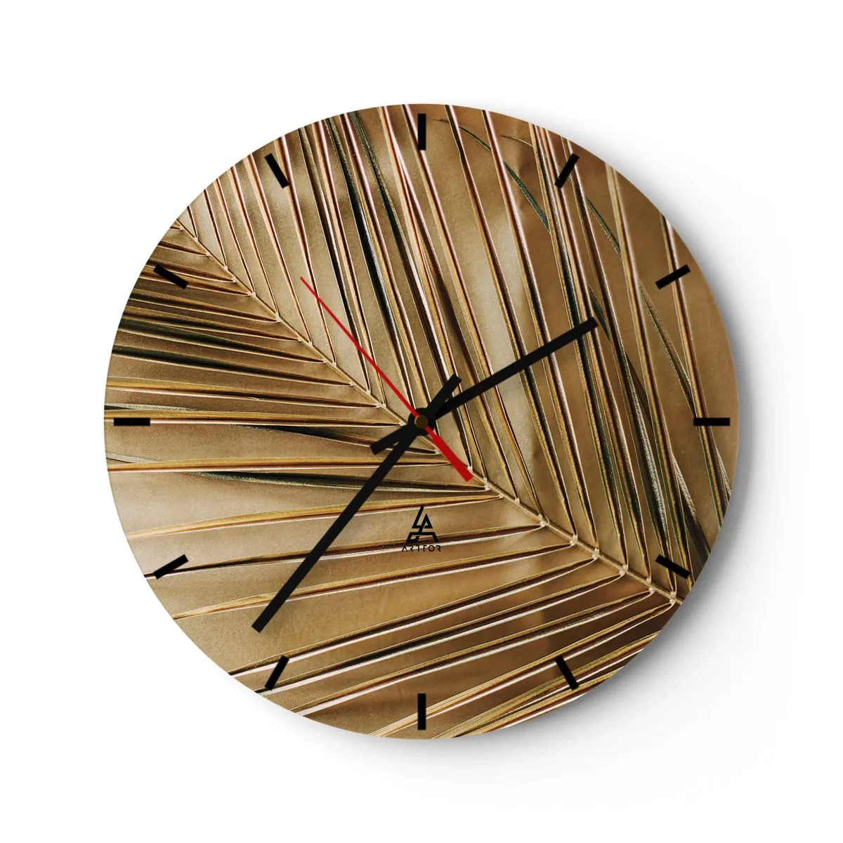 Reloj de pared - Reloj de vidrio - Patrón jaspeado con acentos morados y dorados. - 30x30cm - Una columnata natural - Decoración de pared moderna para salón, cocina y dormitorio ARTTOR