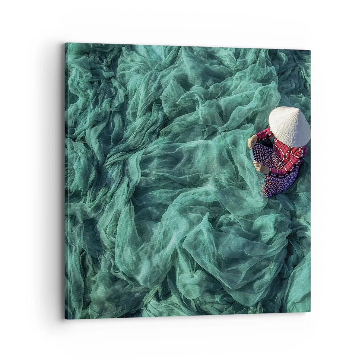 Cuadro sobre lienzo - Impresión de Imagen - En un mar de redes - 70x70 cm