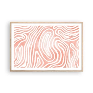 Póster en marco roble claro - En un laberinto de coral - 91x61 cm