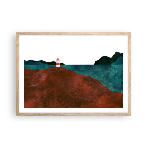 Póster en marco roble claro - Mirando al mar - 70x50 cm