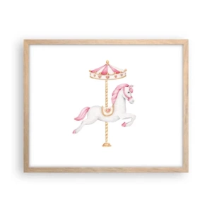 Póster en marco roble claro - Partió al galope - 50x40 cm