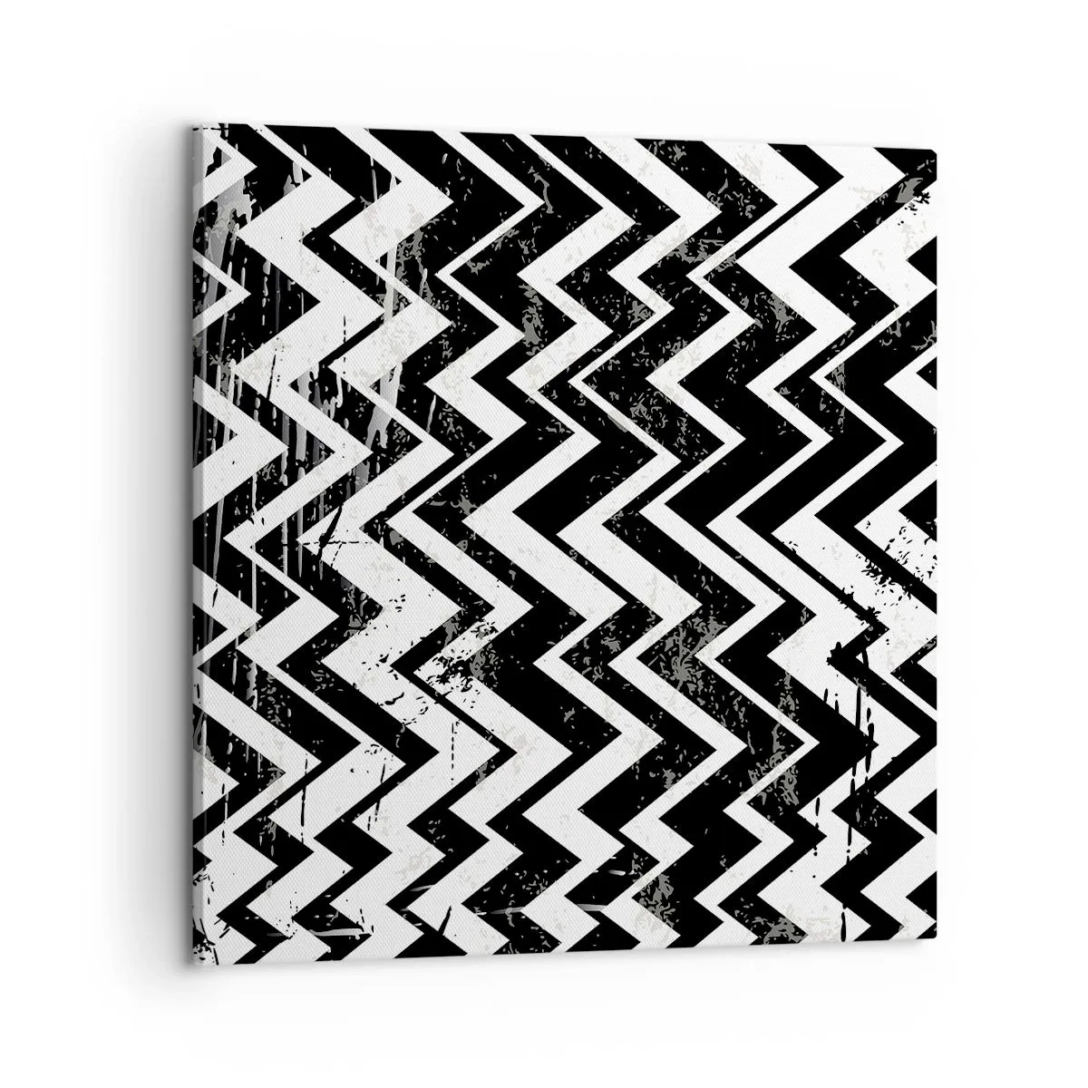 Cuadro sobre lienzo - Impresión de Imagen - Zig-blanco, zag-negro - 60x60 cm