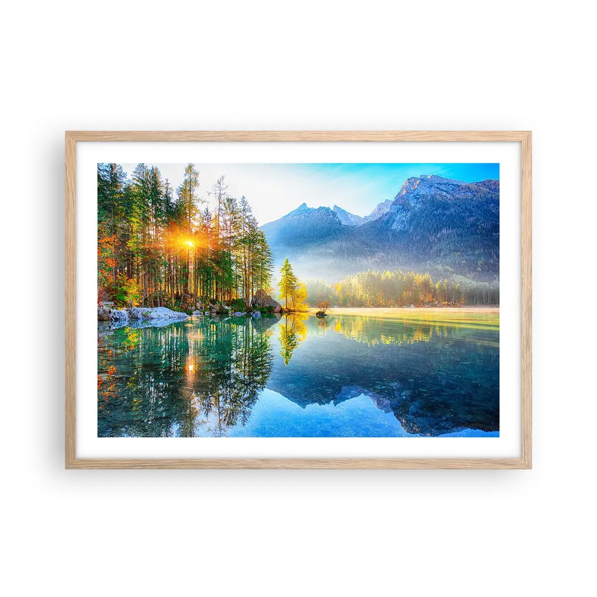 Póster en marco roble claro - Majestuosidad y dulzura - 70x50 cm