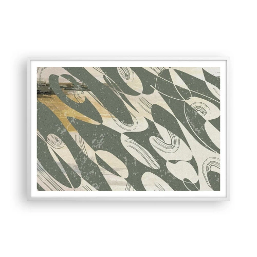 Póster en marco blanco - Abstracción rítmica - 100x70 cm