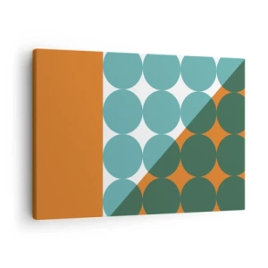 Cuadro sobre lienzo - Impresión de Imagen - Patrones geométricos en colores contrastantes - 70x50cm - Hacia arriba y en diagonal - Decoración de pared moderna para salón y dormitorio ARTTOR