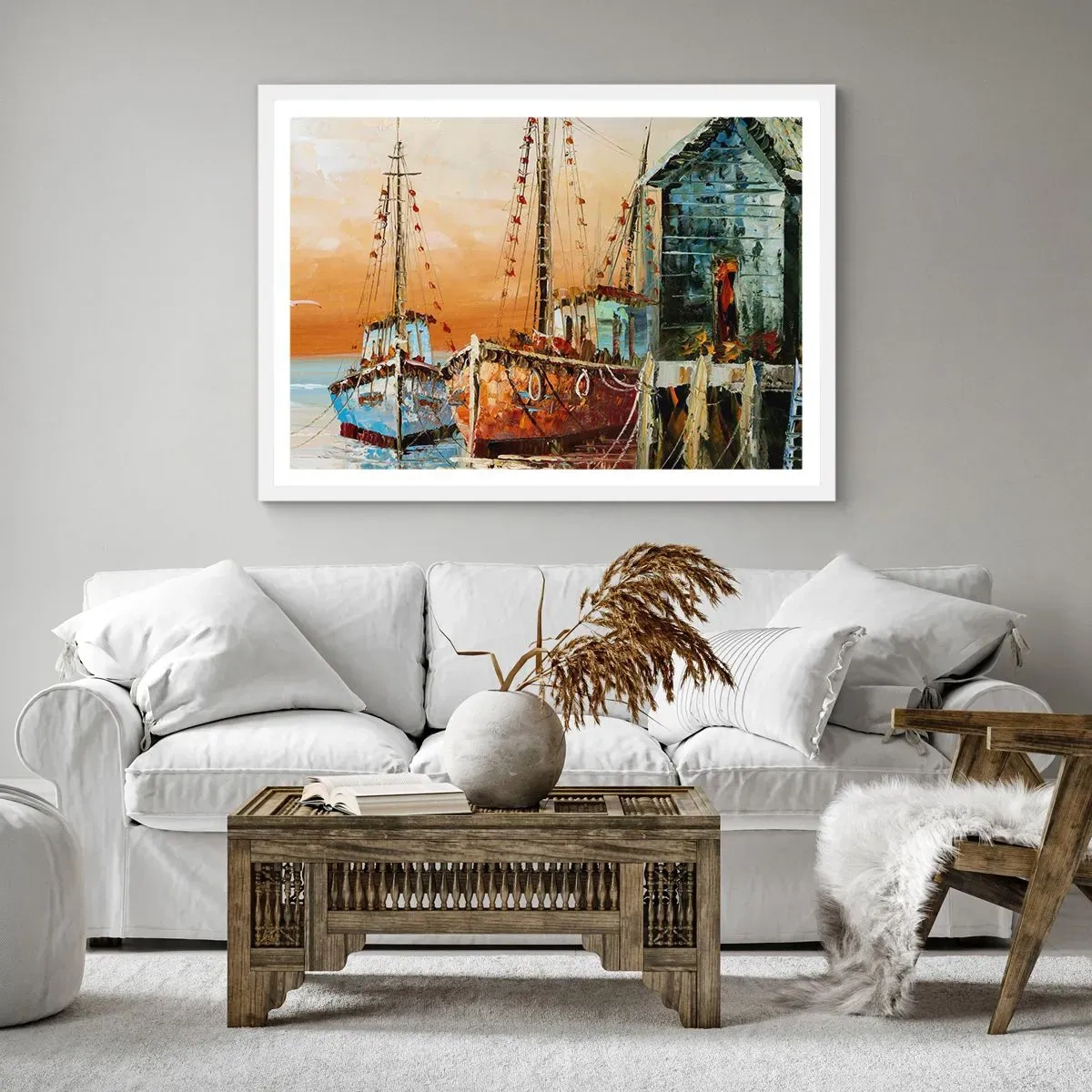 Póster en marco blanco - Regreso pacífico - 40x30 cm