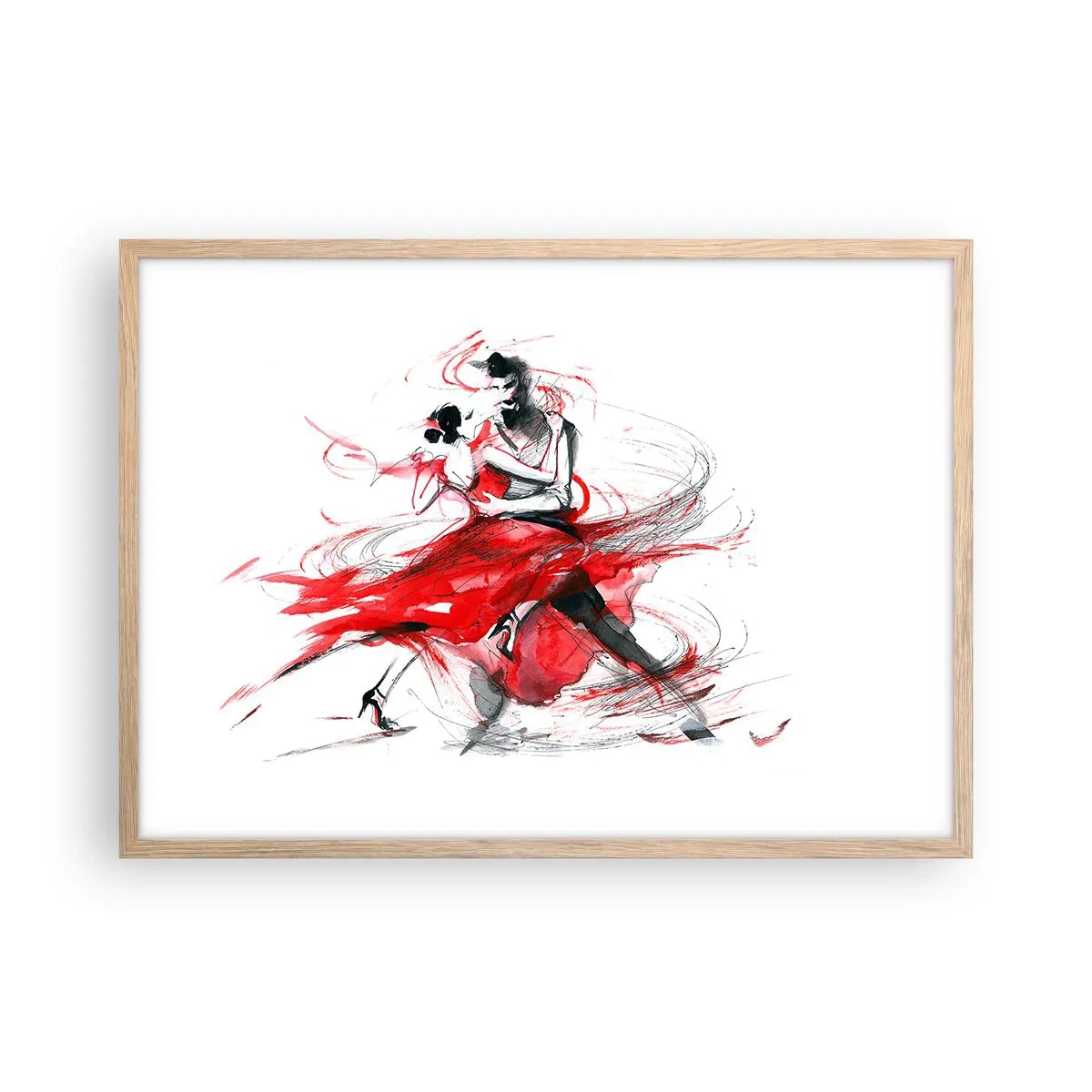 Póster en marco roble claro - El tango: el ritmo de la pasión - 70x50 cm