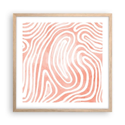 Póster en marco roble claro - En un laberinto de coral - 50x50 cm