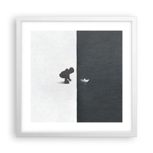 Póster en marco blanco - Una gran expedición náutica - 40x40 cm