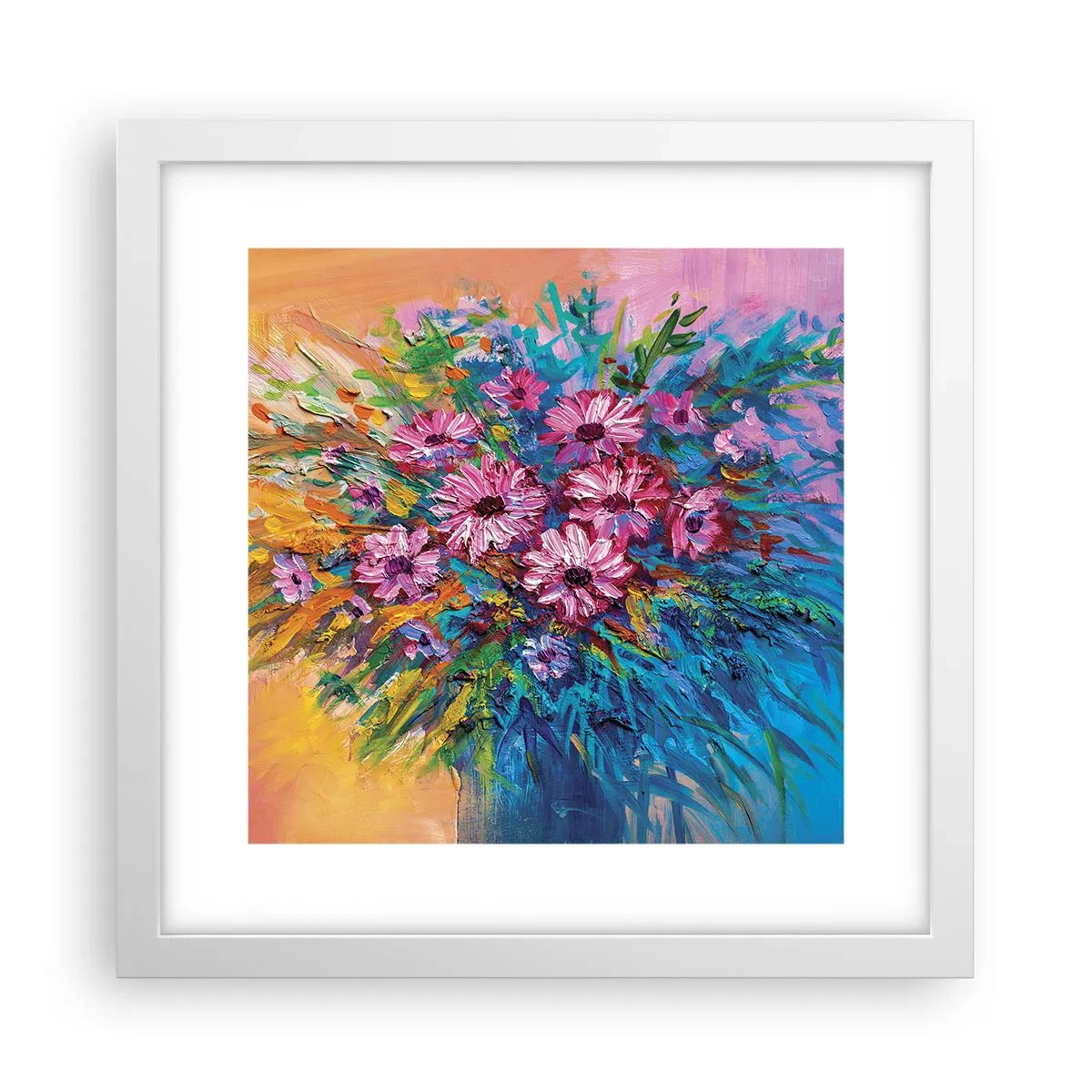 Póster en marco blanco - La energía de la vida - 30x30 cm