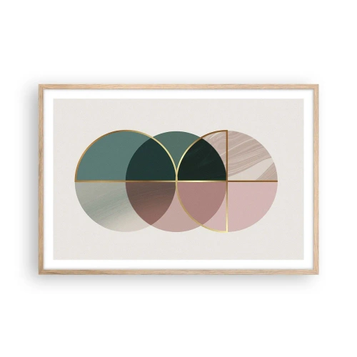Póster en marco roble claro - Círculo tras círculo... - 91x61 cm