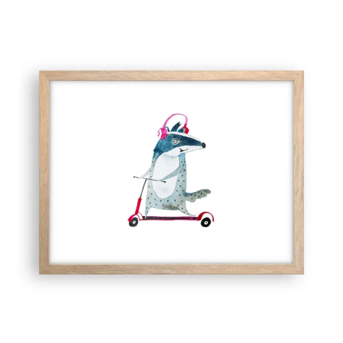 Póster en marco roble claro - Alegrías de tejón - 40x30 cm