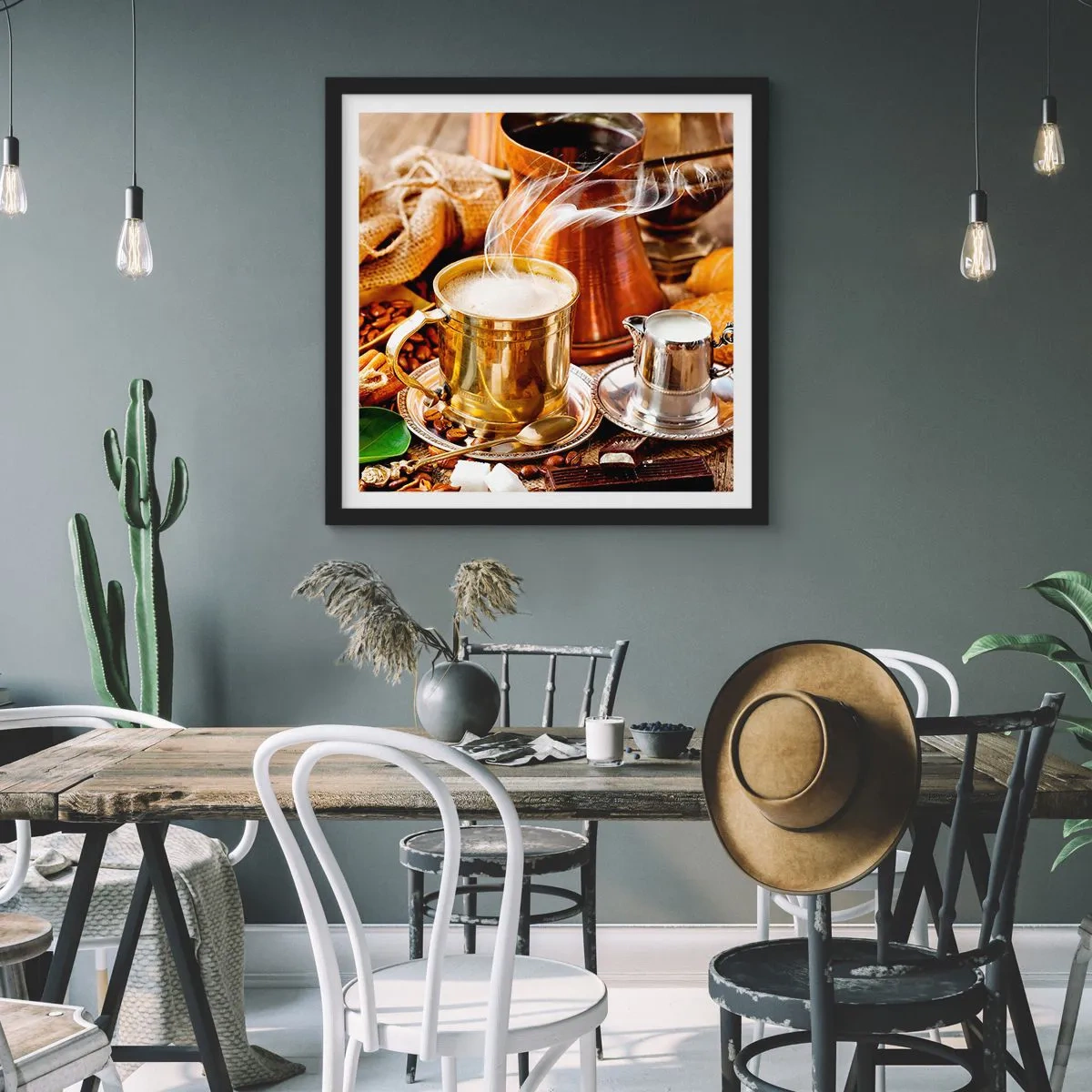 Póster en marco negro - Que tengas un buen día - 50x50 cm