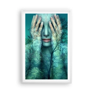 Póster en marco blanco - Sumergida en azul - 61x91 cm