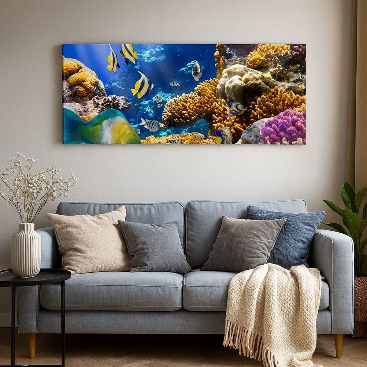 Cuadro sobre lienzo - Impresión de Imagen - Vacaciones submarinas - 100x40 cm
