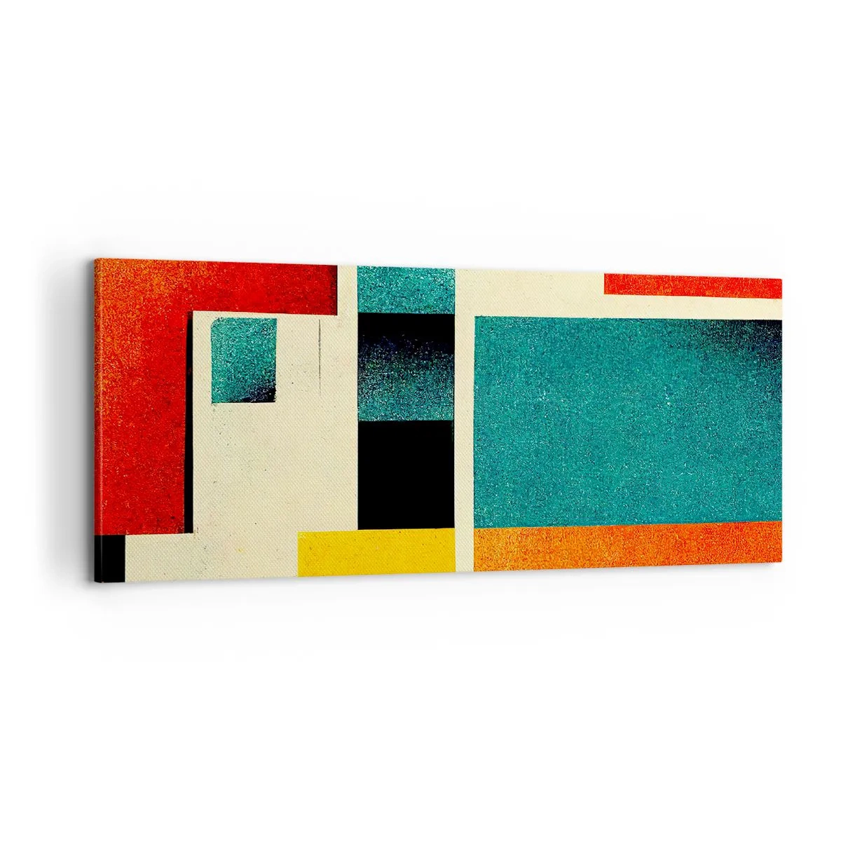 Cuadro sobre lienzo - Impresión de Imagen - Abstracción geométrica - buena energía - 100x40 cm