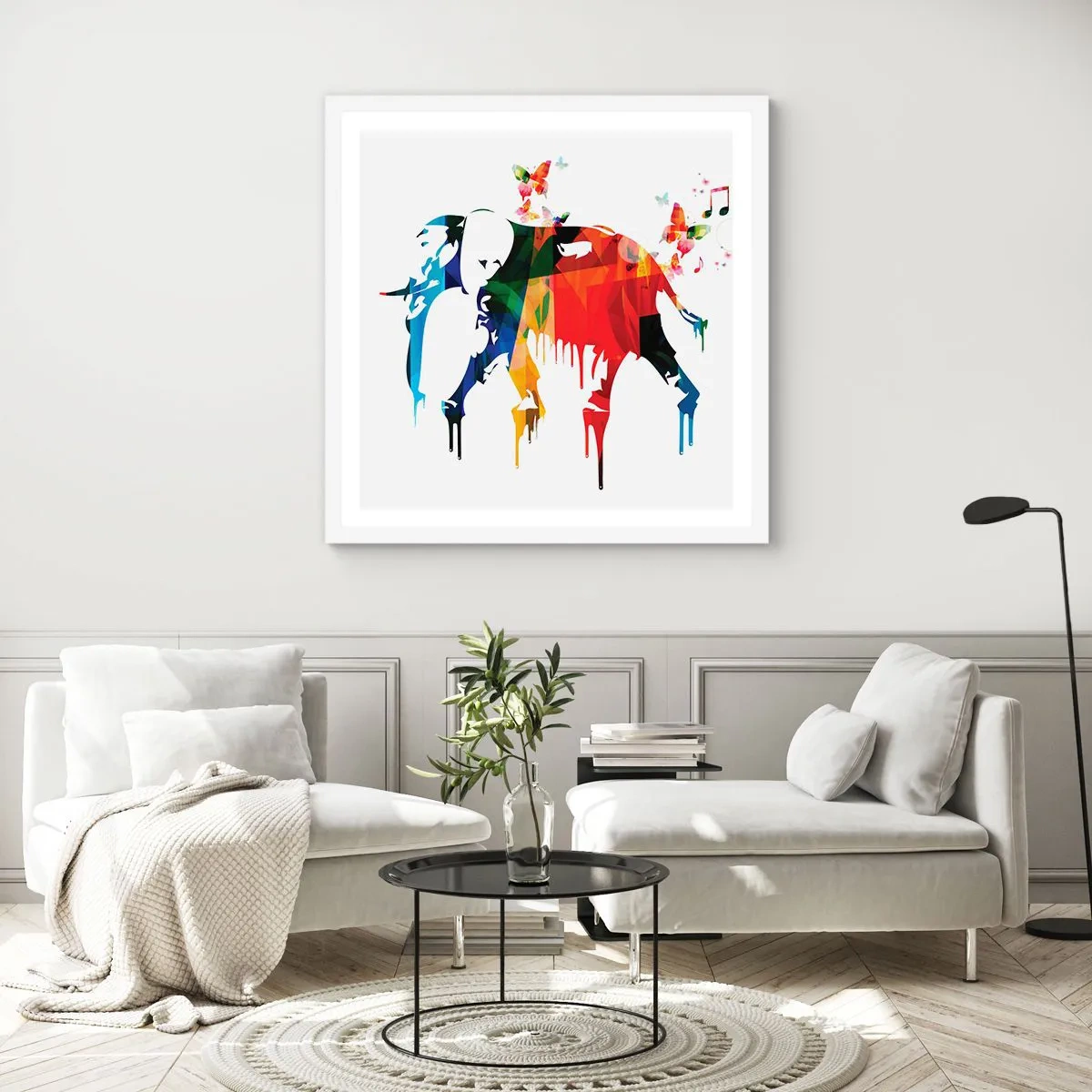 Póster en marco blanco - Todo el mundo puede bailar - 60x60 cm