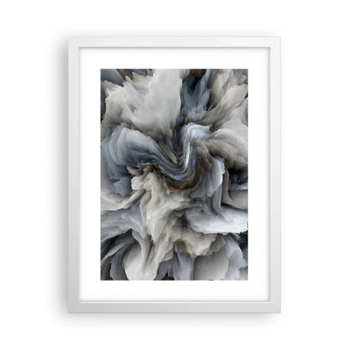Póster en marco blanco - Piedra y flor - 30x40 cm
