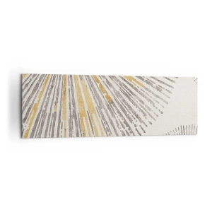 Cuadro sobre lienzo - Impresión de Imagen - Patrón abstracto en forma de rayo - 160x50cm - Belleza lineal - Decoración de pared moderna para salón y dormitorio ARTTOR