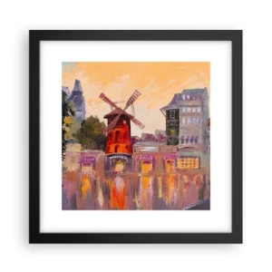 Póster en marco negro - Iconos parisinos - Moulin Rouge - 30x30 cm