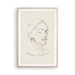 Póster en marco roble claro - Líneas que muestran seguridad - 61x91 cm