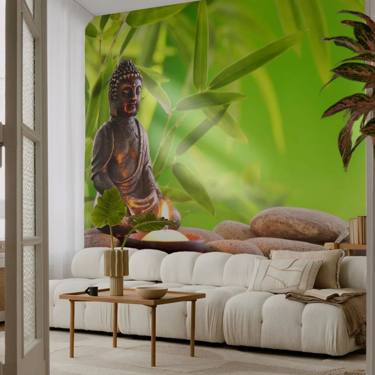 Fotomural Standard Eco - La vida es bella - Buda, Bambú, Spa - 400x280 cm