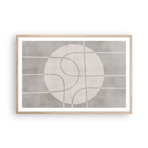 Póster en marco roble claro - Circular y rectilíneo - 91x61 cm