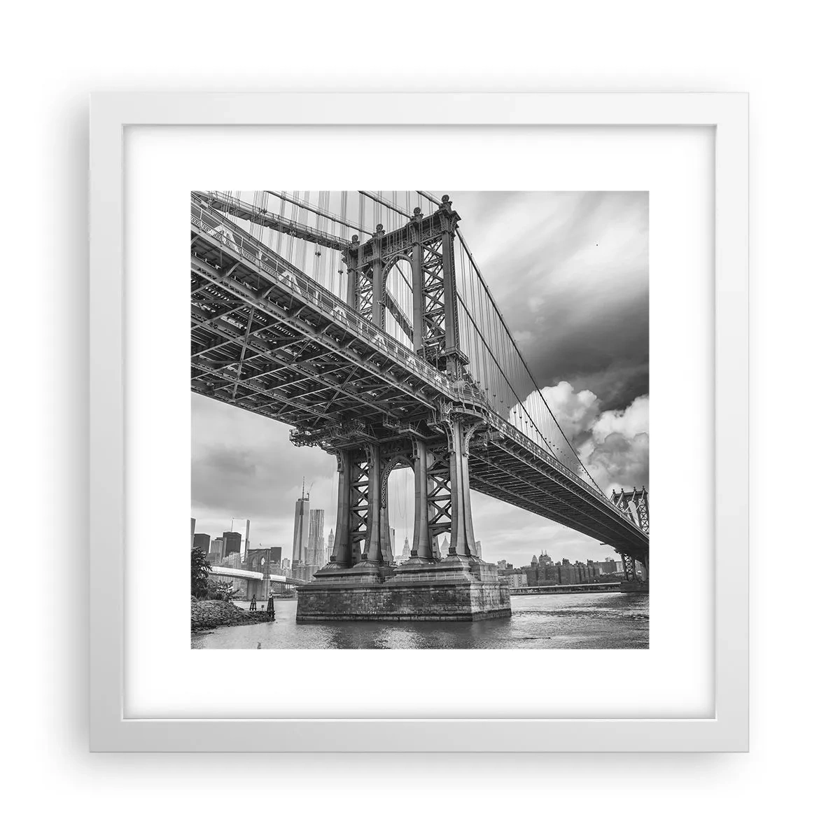 Póster en marco blanco - Al corazón de la ciudad - 30x30 cm