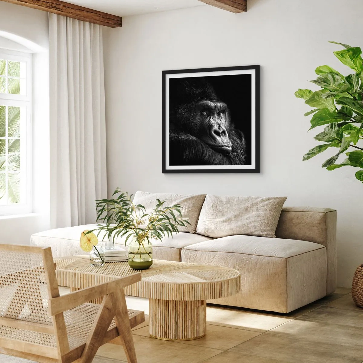 Póster en marco negro - ¿Y qué estás mirando? - 50x50 cm