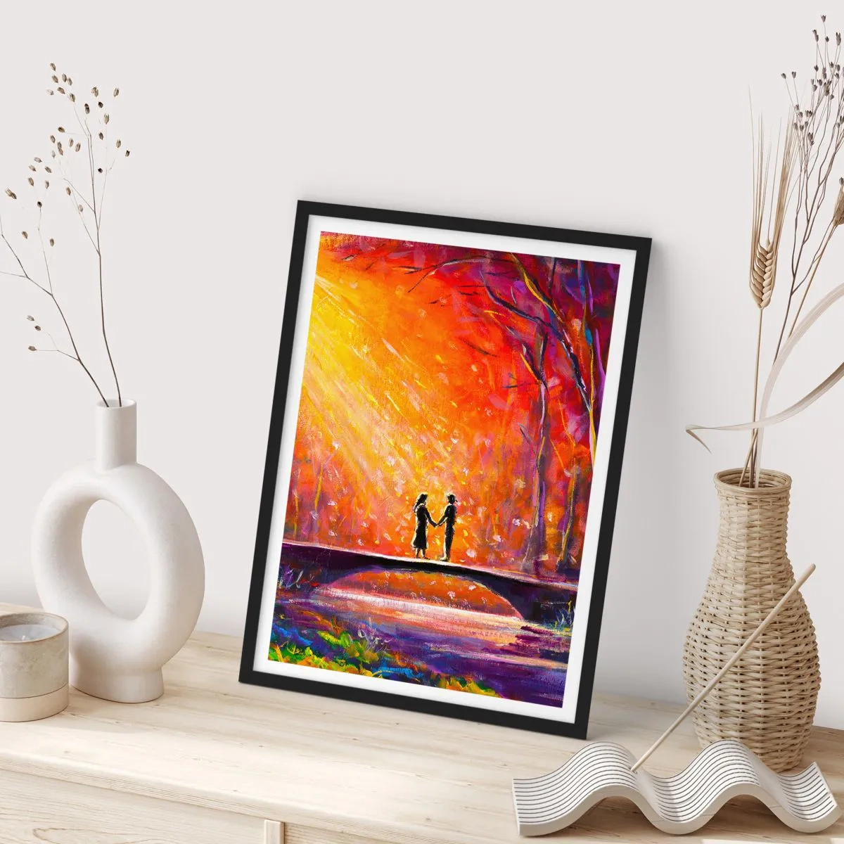 Póster en marco negro - El cielo también los ama - 70x100 cm