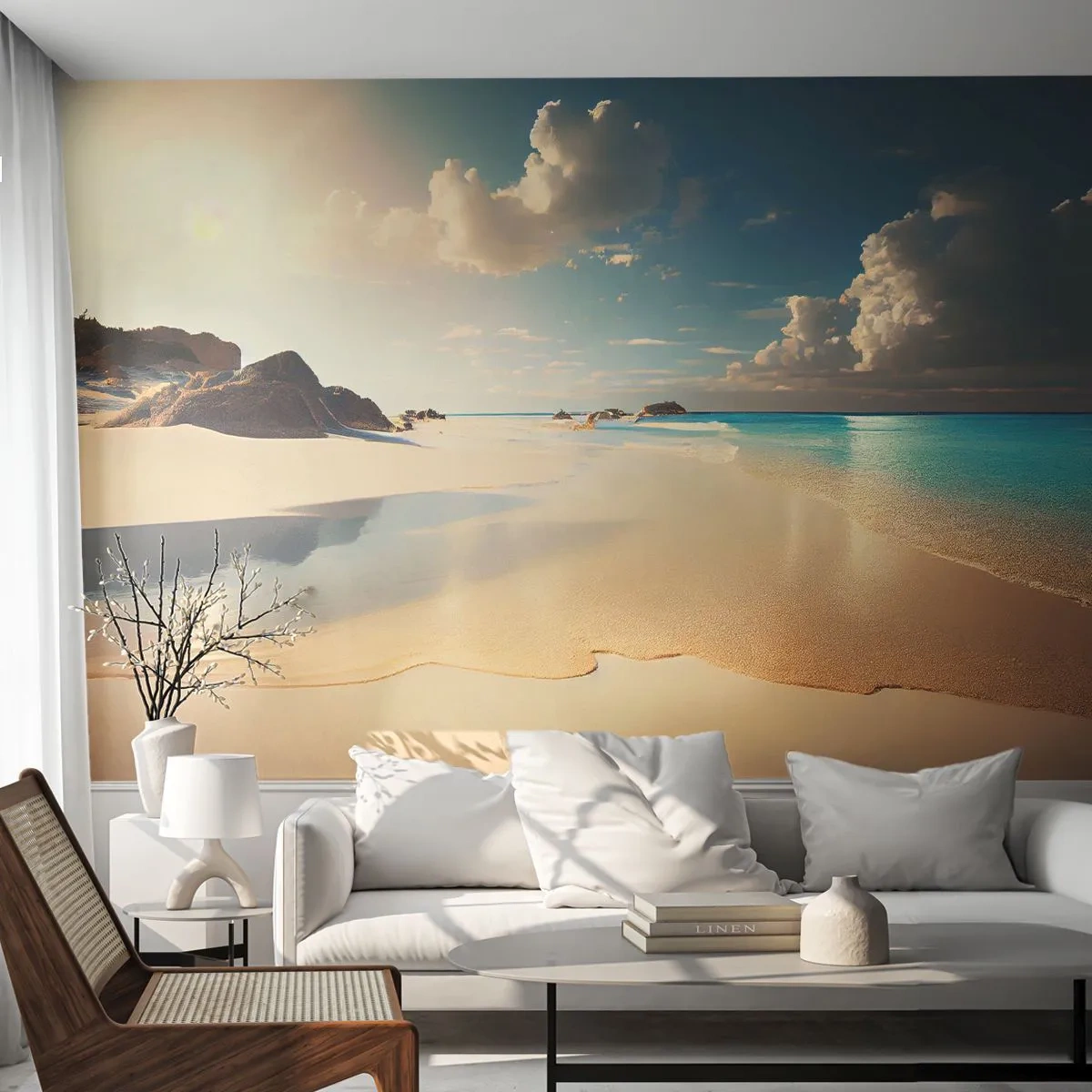 Fotomural Premium Sand - Un día de ensueño - playa salvaje, Océano, Borde - 350x256 cm
