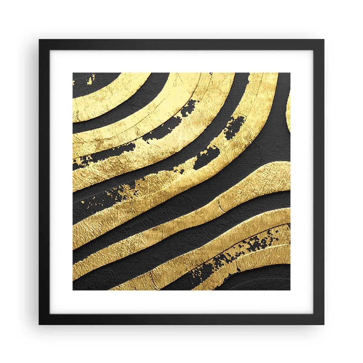 Póster en marco negro - Todo fluye - 40x40 cm