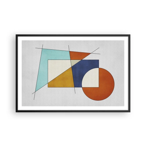 Póster en marco negro - Abstracción: diversión modernista - 91x61 cm