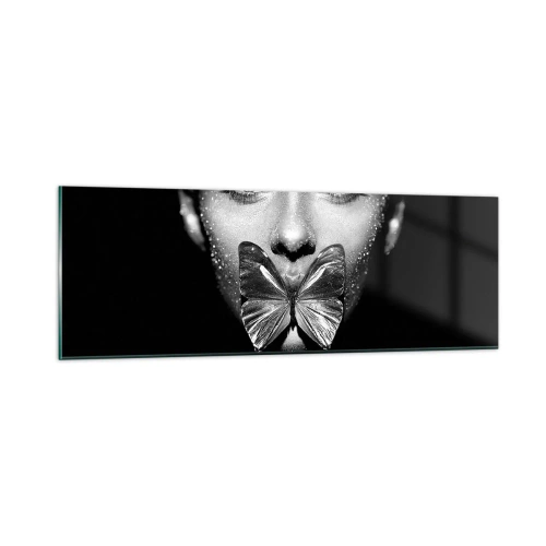 Cuadro sobre vidrio - Impresiones sobre Vidrio - Beso de mariposa - 90x30 cm
