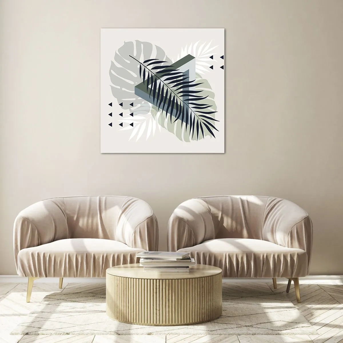 Cuadro sobre vidrio - Impresiones sobre Vidrio - Naturaleza y geometría - 30x30 cm
