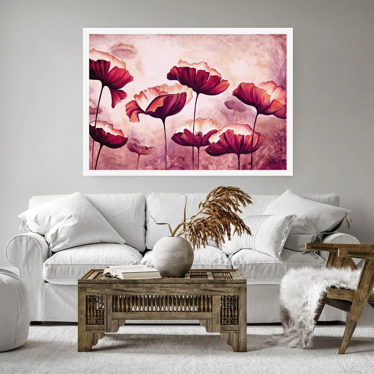 Póster - Pétalo rojo y blanco - 40x30 cm