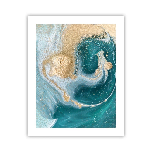Póster - Un remolino de oro y turquesa - 40x50 cm