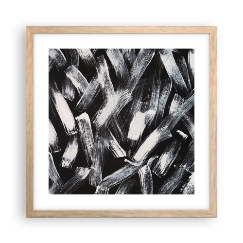 Póster en marco roble claro - Abstracción en el espíritu industrial - 40x40 cm