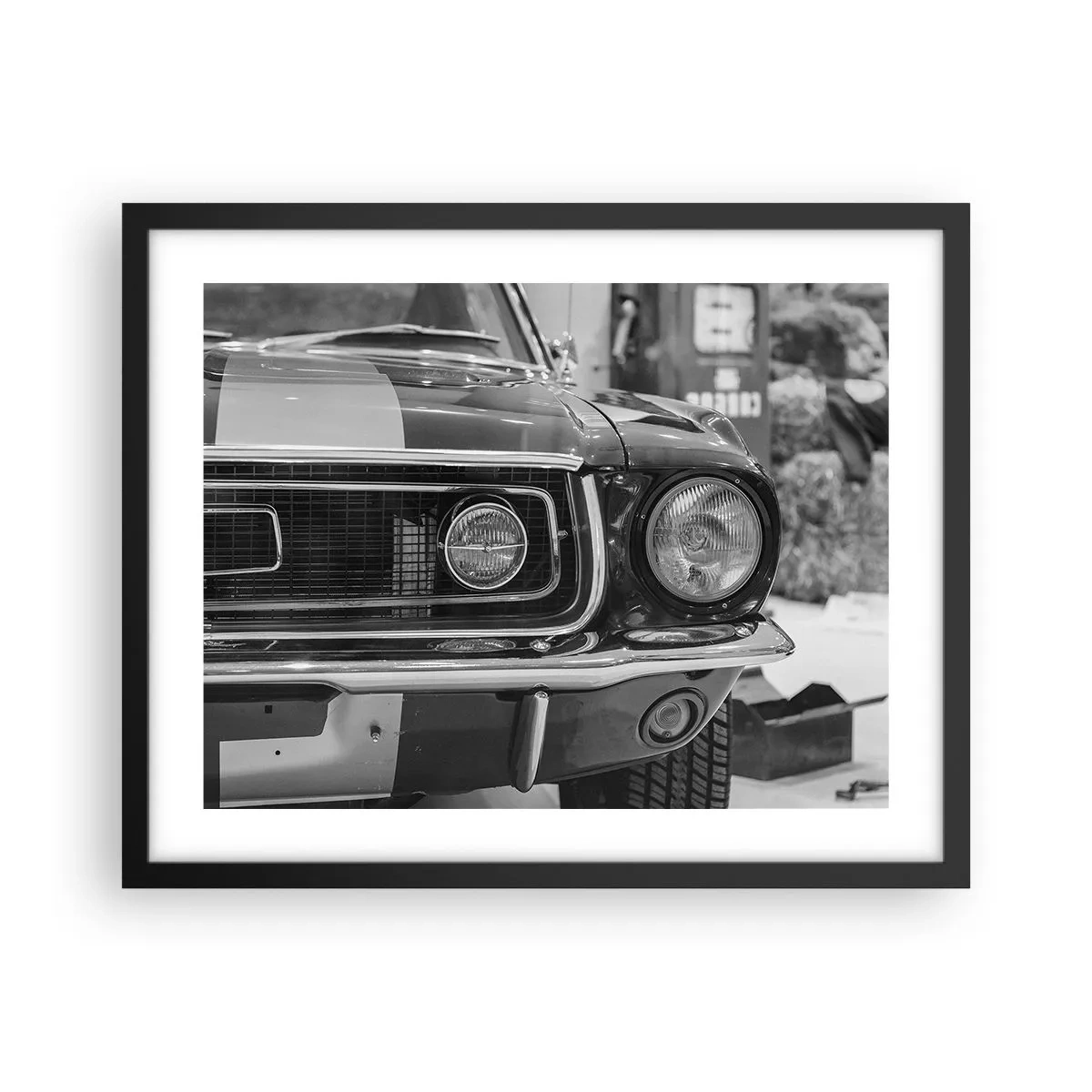 Póster en marco negro - Paseo rudo - 50x40 cm