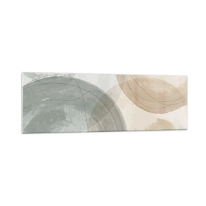 Cuadro sobre vidrio - Impresiones sobre Vidrio - Composición abstracta en colores pastel con líneas. - 160x50cm - Mundos que se entrecruzan - Decoración de pared moderna para salón y dormitorio ARTTOR