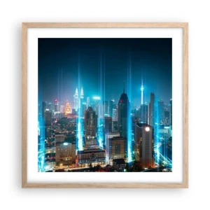 Póster en marco roble claro - De Berlín al cielo - 50x50 cm