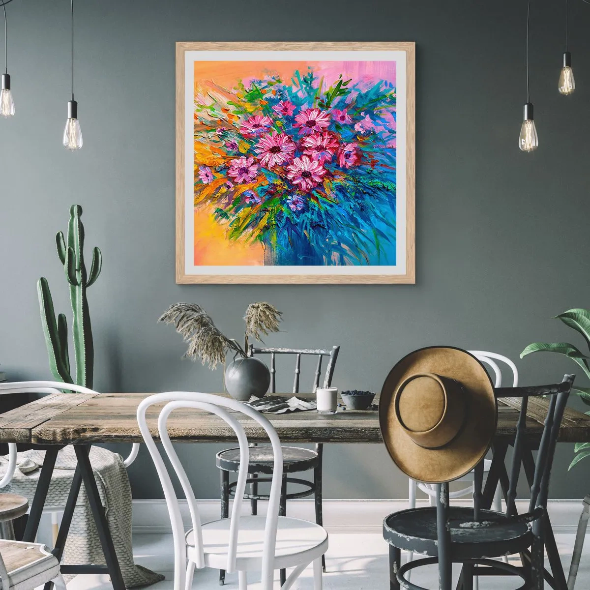 Póster en marco roble claro - La energía de la vida - 30x30 cm