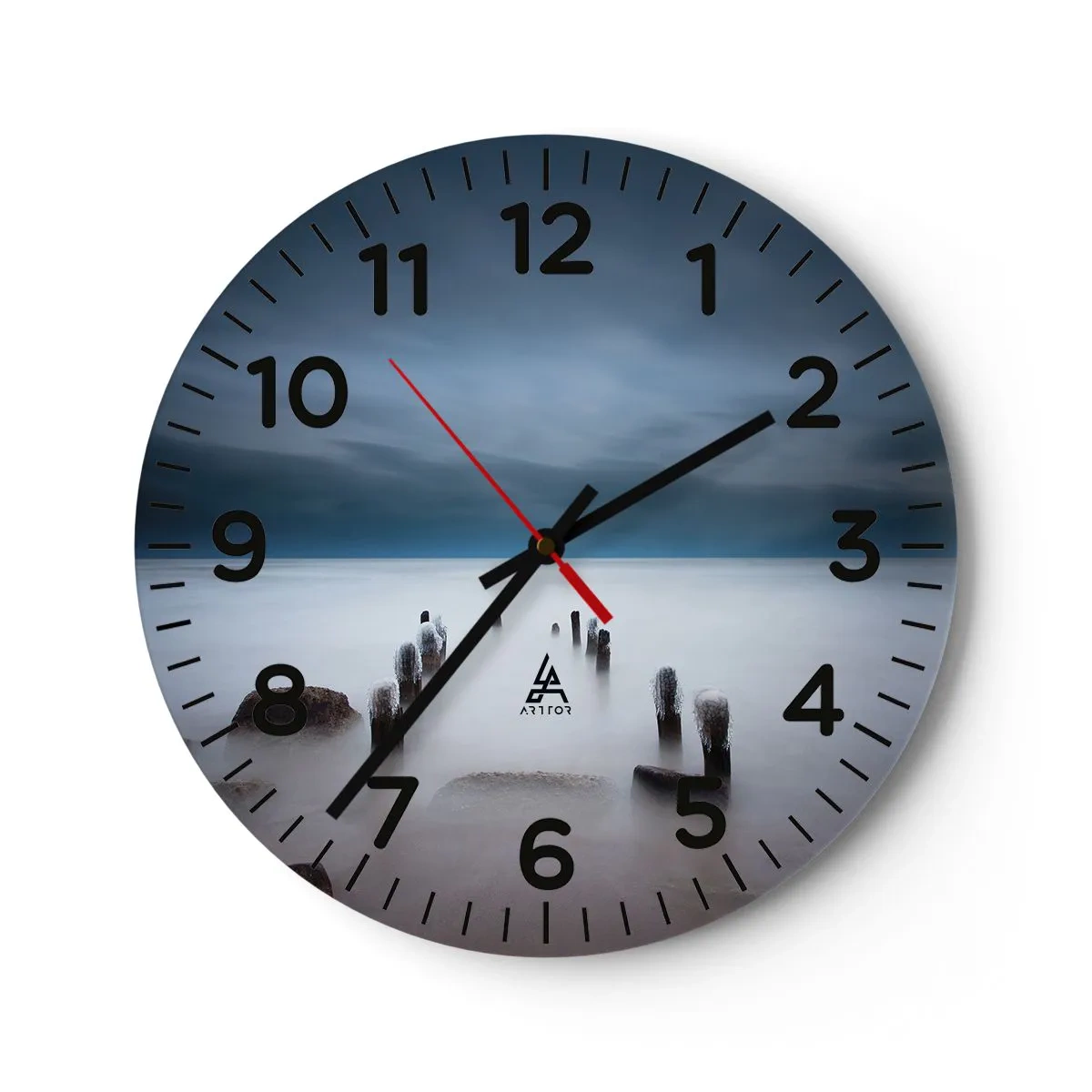 Reloj de pared - Reloj de vidrio - El lago del pensamiento - 40x40 cm