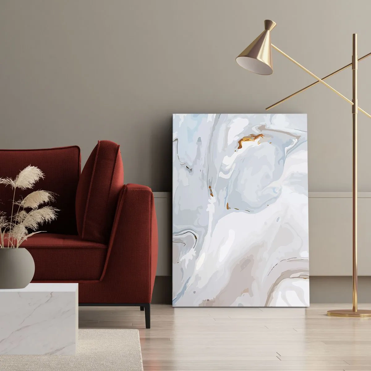 Cuadro sobre lienzo - Impresión de Imagen - Blanco fusión - 65x120 cm