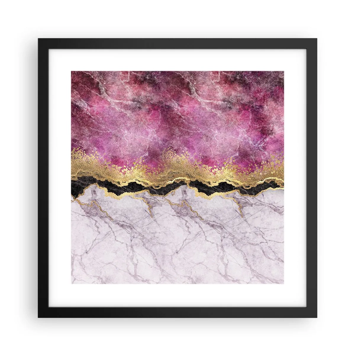 Póster en marco negro - En la frontera - 40x40 cm